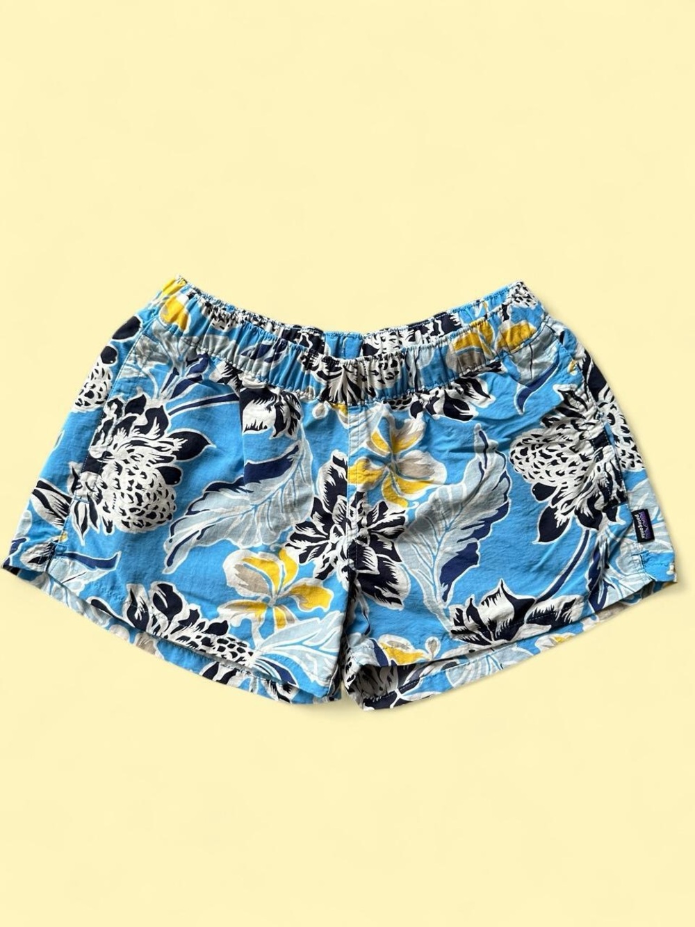 Patagonia Women's Blue Floral Baggies Shorts - Size Small